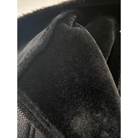 Women's Le Château Black Shearling Leather Jacket S - Picture 9 of 11